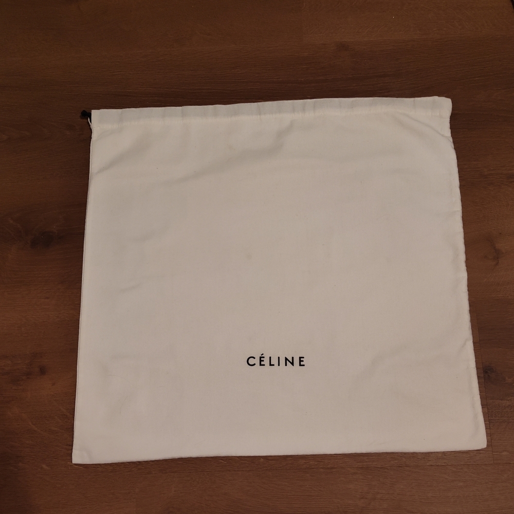 CÉLINE Large Ivory Cotton Dust Bag 23x22 Philo Era Logo Storage